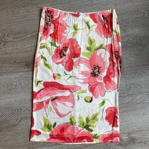 Vintage Dolce and gabbana RARE nude silk floral pencil skirt  | Size 4